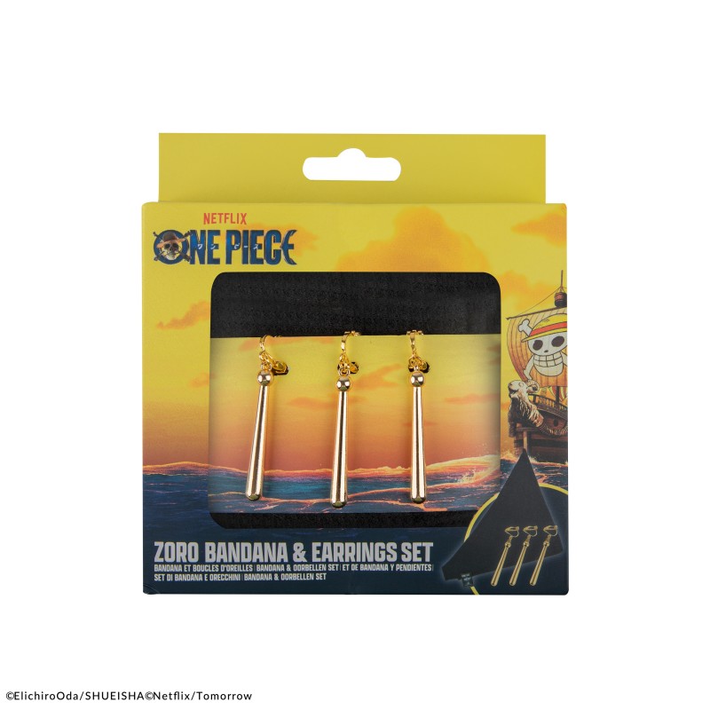 One Piecs Zoro Bandana and earing set
