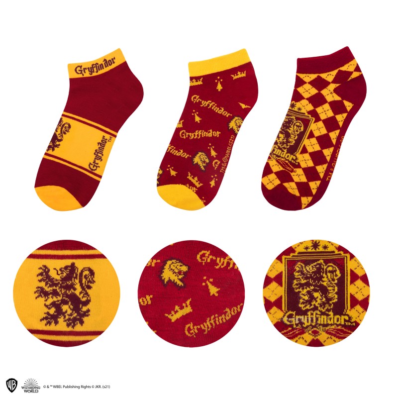 Harry Potter Socks Set of 3 - Ankle - Gryffindor