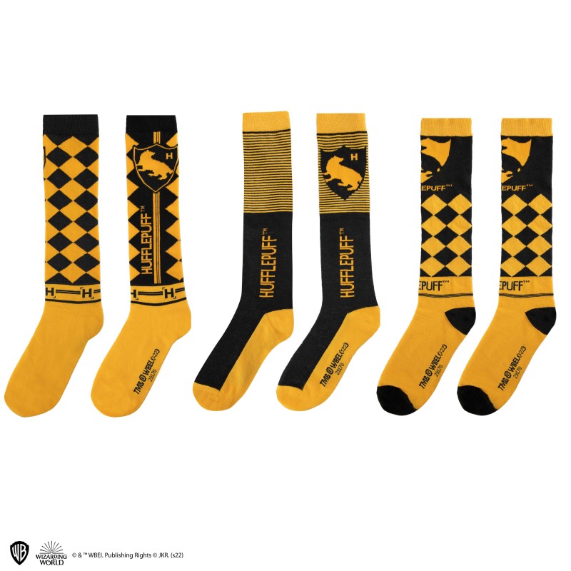 HP Socks Set of 3 - Knee High Hufflepuff