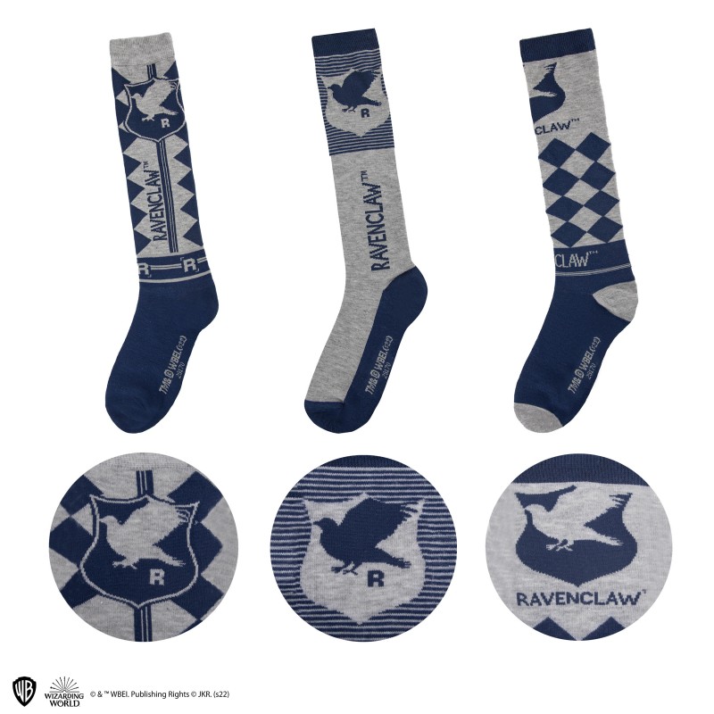 HP Socks Set of 3 - Knee High Ravenclaw