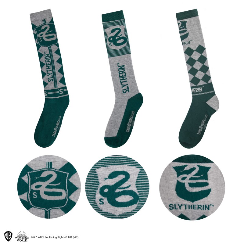 HP Socks Set of 3 - Knee High Slytherin