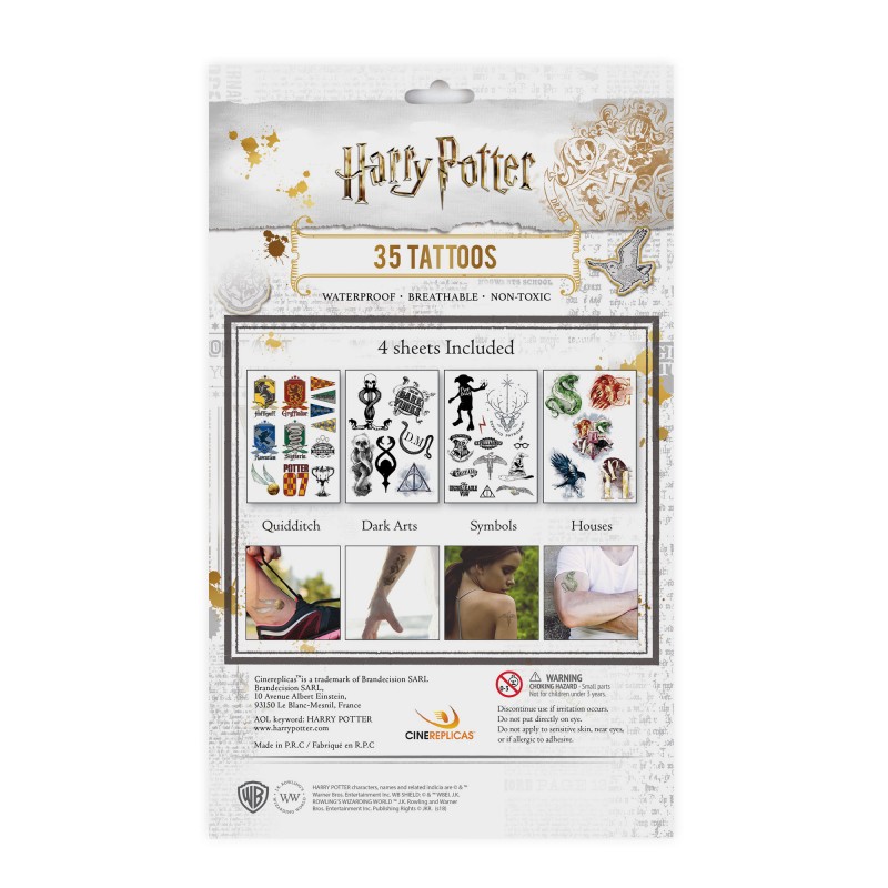 HP Tattoos Set of 35 Temporary Tatoos