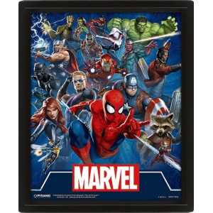 Wall Art - Marvel (Cinematic Icons) 3D Framed 20x25