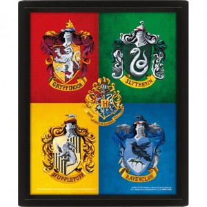 Wall Art - Harry Potter (Colourful Crests) Framed 3D 20x26