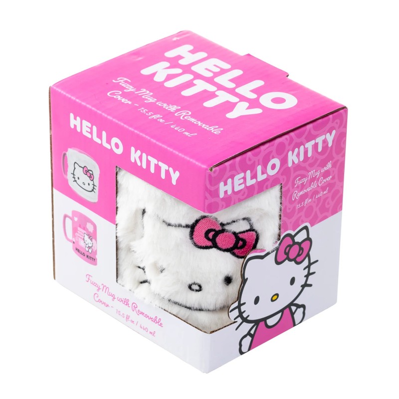 Fuzzy Mug - Hello Kitty (Pink Bow Face Icon)