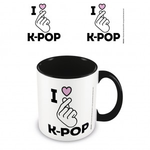 Mug K-Pop (I Love K-Pop) Black Coloured Inner