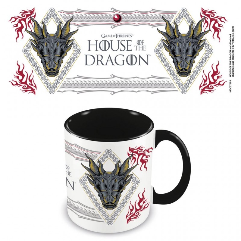 Mug House of the Dragon (Ornate) Black Coloured Inner