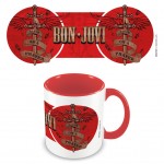 Mug Bon Jovi (Livin' on A Prayer) Red Coloured-Inner