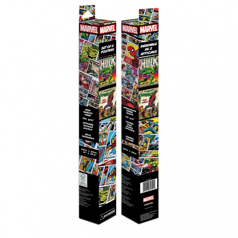 Boxed Posters  - MARVEL COMIC COVERS Spiderman&amp;Hulk
