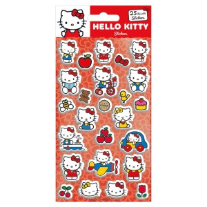 Hello Kitty (Kitty &amp; Mimmy) 25pc Reuseable Stickers Puffy