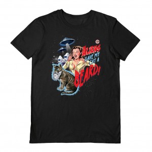 T-Shirt Steven Rhodes (Cat-A-Beard) Black Unisex, M