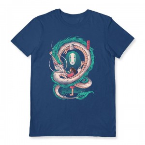 T-Shirt Ilustrata (The Girl and The Dragon) Navy Unisex, L