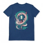 T-Shirt Ilustrata (The Girl and The Dragon) Navy Unisex, M