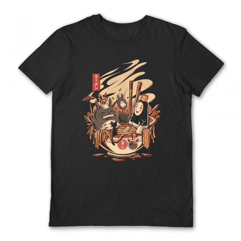 T-Shirt Ilustrata (Ramen Pool Party) Black Unisex, M