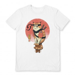 T-Shirt Vincent Trinidad (Shinobi Cat) White Unisex, M