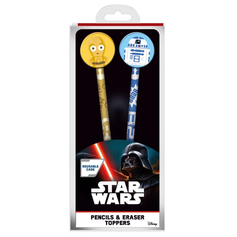 Star Wars (Droids) Pencils and Toppers 2pk (Wallet)