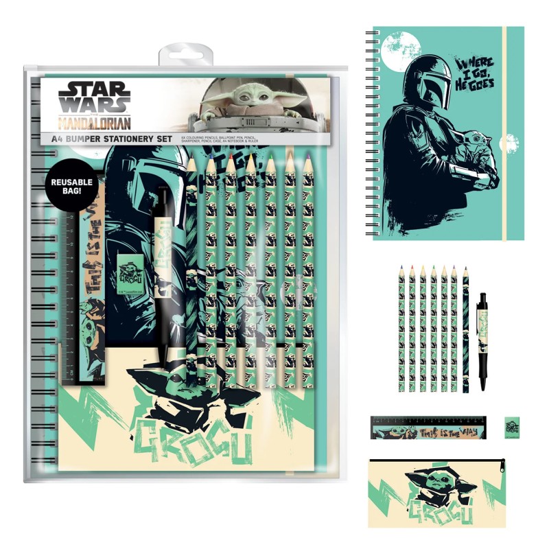 SW The Mandalorian (Where I go) Bumper Stationery Set