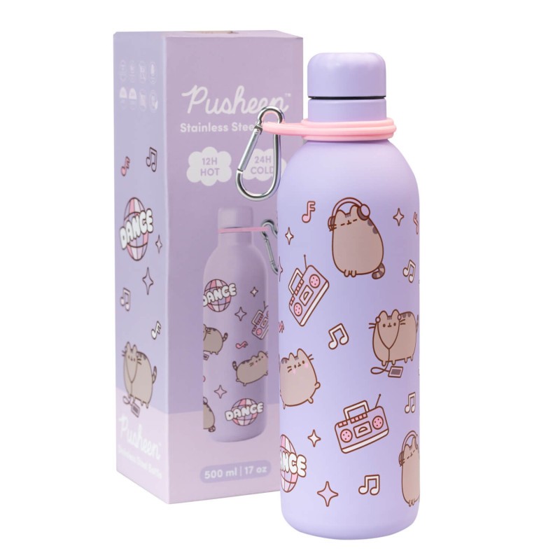 PUSHEEN MOMENTS HOT &amp; COLD 500 ML METAL BOTTLE