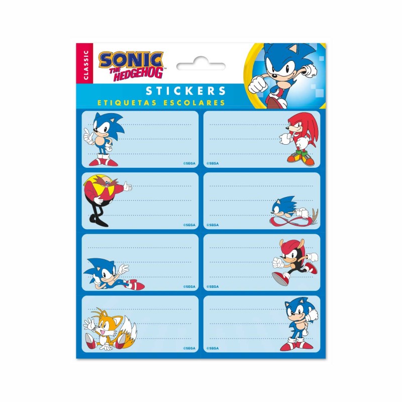 SONIC THE HEDGEHOG SELF ADHESIVE LABELS
