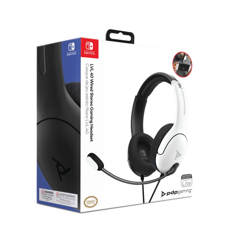 LVL40 Wired Stereo Headset -Black/White