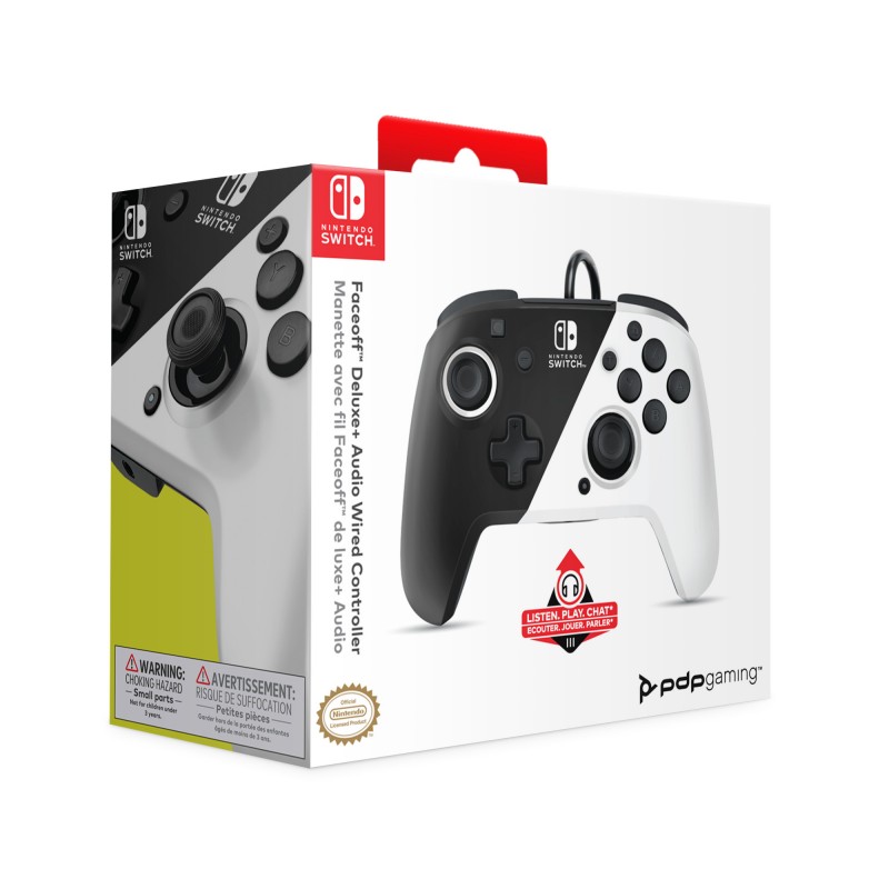 Faceoff Deluxe+ Audio Wired Controller - Black/White