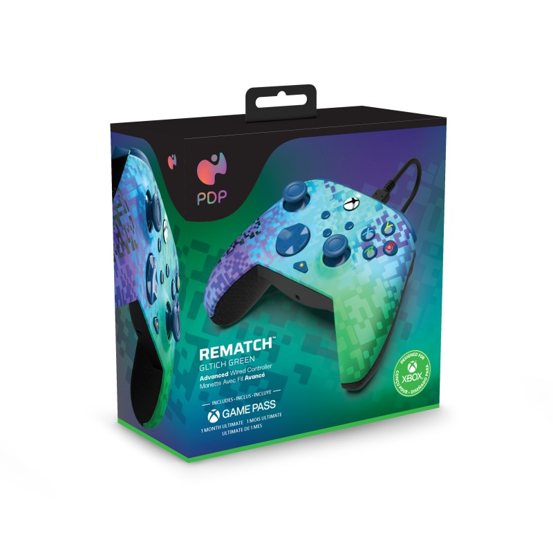 PDP Rematch Wired Controller - Glitch Green